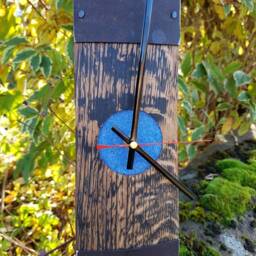 Whisky Barrel Clock With Harris Tweed - Recycled Oak Scotch Whisky Barrel Clock-Freestanding Scottish Handcrafted - thumbnail 3