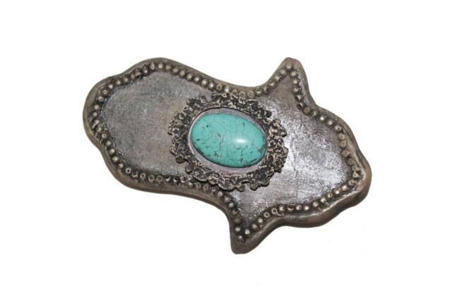 stone Hamsa Wall Hanging With Turquoise Evil Eye Charm - 4x3 - image 1