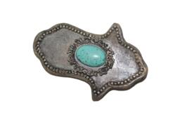 stone Hamsa Wall Hanging With Turquoise Evil Eye Charm - 4x3 - thumbnail 1