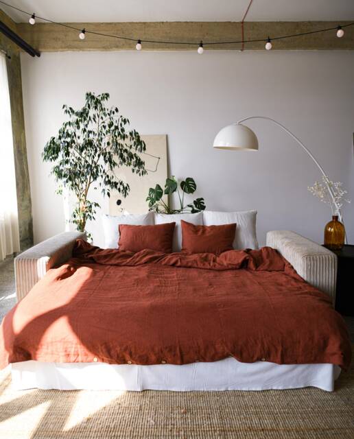King/Queen Linen Duvet Covers Oeko-Tex Certified European Natural Quilt Custom Sizes With Buttons - image 1
