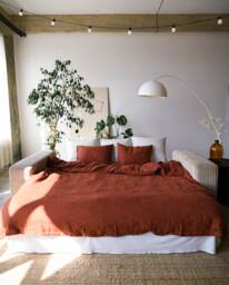 King/Queen Linen Duvet Covers Oeko-Tex Certified European Natural Quilt Custom Sizes With Buttons