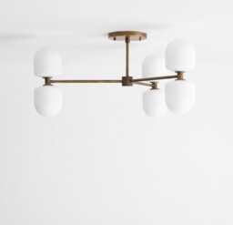 Brass Chandelier, Modern Sputnik Mid-Century Sputnik, Ul Listed, Lm2, No.0128