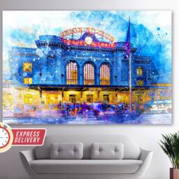 Denver Union Station Canvas Print, Art, Wall Poster, Photo, Decor, Colorado Art - thumbnail 3