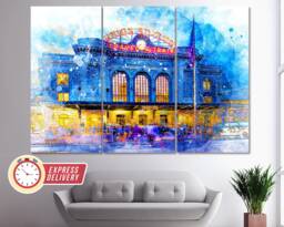 Denver Union Station Canvas Print, Art, Wall Poster, Photo, Decor, Colorado Art - thumbnail 1