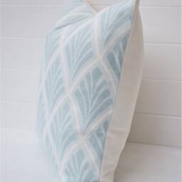 Laura Ashley Duck Egg Cushion Handmade in Art Deco Florin Print - thumbnail 2