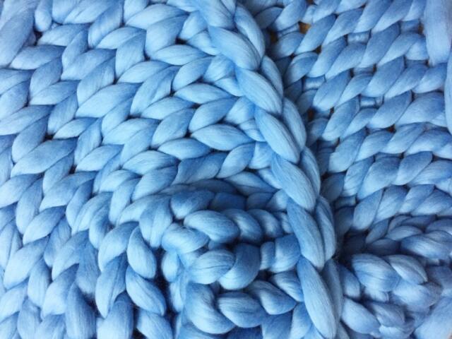 Chunky Knit Blanket . Handmade in The Usa. 100% Merino Wool. Size 34x66 Inches. Available Different Colors Ships 3-5 Business Days - image 1