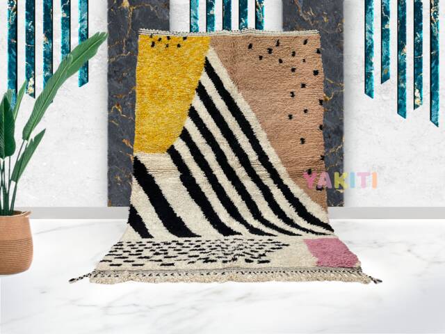 Yakiti - 5X8Ft Moroccan Rug, Beni Ourain Area Modern Wool Living Room Beniourain Handmade Soft Carpet, 157 cm X 250 - image 1