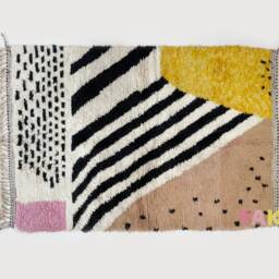Yakiti - 5X8Ft Moroccan Rug, Beni Ourain Area Modern Wool Living Room Beniourain Handmade Soft Carpet, 157 cm X 250 - thumbnail 3