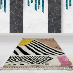 Yakiti - 5X8Ft Moroccan Rug, Beni Ourain Area Modern Wool Living Room Beniourain Handmade Soft Carpet, 157 cm X 250 - thumbnail 2