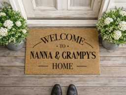 Welcome To Nanna Grampy's House - Custom Coir Mat Elegant Housewarming Sign - thumbnail 1