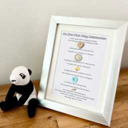 Personalised Boy's First Holy Communion Gift, 1st Communion, Framed Poem Print Keepsake - thumbnail 4