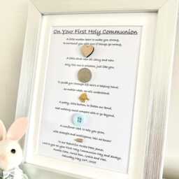 Personalised Boy's First Holy Communion Gift, 1st Communion, Framed Poem Print Keepsake - thumbnail 2