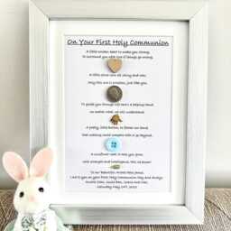 Personalised Boy's First Holy Communion Gift, 1st Communion, Framed Poem Print Keepsake - thumbnail 3