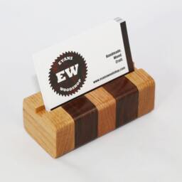 Walnut & Oak Business Card Holder - thumbnail 2