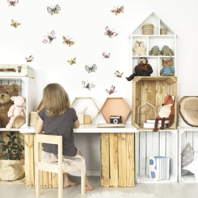 Wall Stickers Painted Butterflies Nursery Decal Kids Wallstickers Colorful Decals Girls Room Decoration - image 1