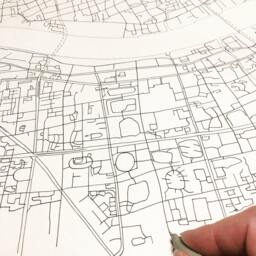 Shanghai Map Hand Drawn Street China City Drawing Black & White - Art Print Wedding Anniversary Asia Travel Expat Wall Decor - thumbnail 4