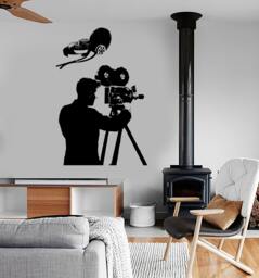 Wall Vinyl Decal Art Cameraman Actor Actress Amazing Film Decor 1361Dz - thumbnail 1