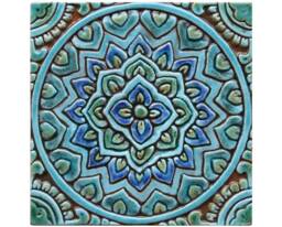 Handmade Ceramic Mandala Wall Art Turquoise Tile Decor(20cm/7.9
