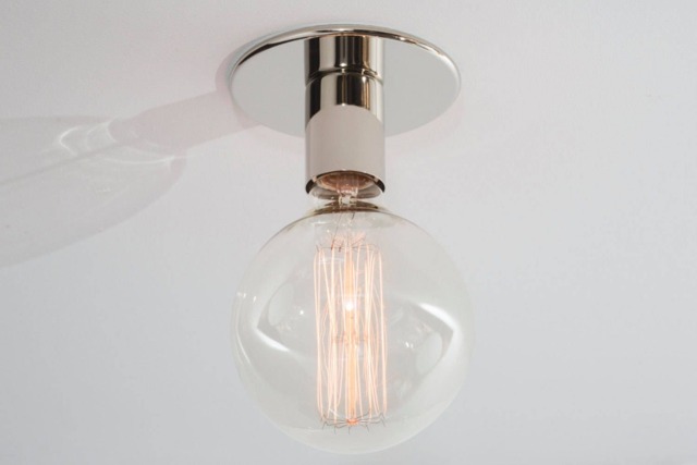 Polished Nickel Flush Mount Light Minimalist Edison Bulb Sconce - Ul Listed Option - image 1