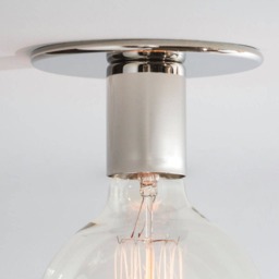 Polished Nickel Flush Mount Light Minimalist Edison Bulb Sconce - Ul Listed Option - thumbnail 3