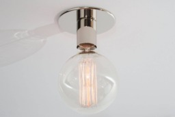 Polished Nickel Flush Mount Light Minimalist Edison Bulb Sconce - Ul Listed Option - thumbnail 1