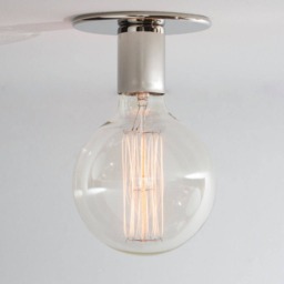 Polished Nickel Flush Mount Light Minimalist Edison Bulb Sconce - Ul Listed Option - thumbnail 2