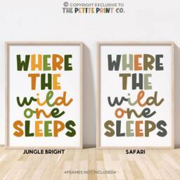 Where The Wild One Sleeps Print -- Safari Nursery Print, Bedroom Jungle Unframed - thumbnail 3
