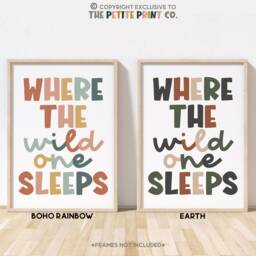 Where The Wild One Sleeps Print -- Safari Nursery Print, Bedroom Jungle Unframed - thumbnail 2