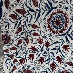 Traditional Suzani Cotton Tnt Throw Blanket - Lightweight Decorative Sofa & Couch Cover - thumbnail 4