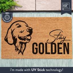 stay Golden - Custom Dog Doormat Retriever Mat Lovers Gift For Dogs Porch - thumbnail 2