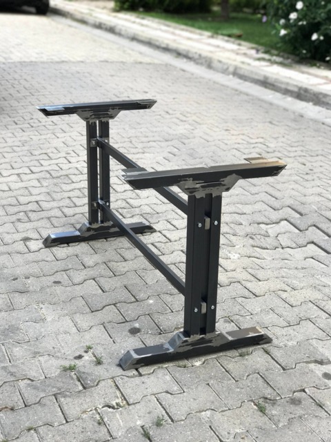 "28"" Metal Table Legs W Extension Bars, Steel Base, Width 24"", Height 26"" - 30" - image 1