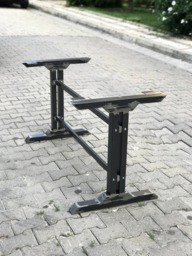 "28"" Metal Table Legs W Extension Bars, Steel Base, Width 24"", Height 26"" - 30"
