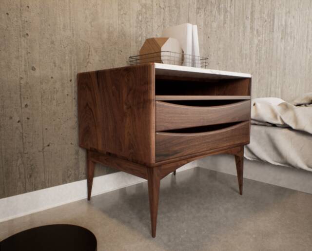 Nightstand With Drawers, Bedside Table, Mid Century Modern Nightstand, Small Table For - image 1