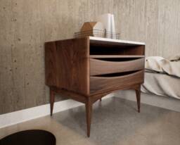 Nightstand With Drawers, Bedside Table, Mid Century Modern Nightstand, Small Table For - thumbnail 1