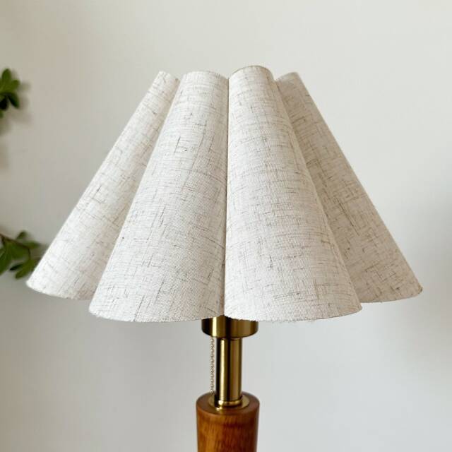 Cream Linen Fabric Pleated Lampshade Petal Shades Warm Lighting For Table Lamps Pendant Light Home Furnishing Lamp Decor - image 1