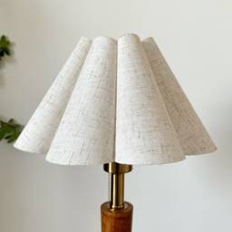 Cream Linen Fabric Pleated Lampshade Petal Shades Warm Lighting For Table Lamps Pendant Light Home Furnishing Lamp Decor - thumbnail 1