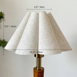 Cream Linen Fabric Pleated Lampshade Petal Shades Warm Lighting For Table Lamps Pendant Light Home Furnishing Lamp Decor - thumbnail 3