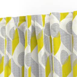 50S Geometric Curtain Panel - Chartreuse & Gray Woven Look Circles Chevrons Custom Dots On Tables By Ottomanbrim - thumbnail 3