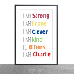 I Am Kind I Clever Brave - Affirmation Children's Print Girls An Boys Bedroom Nursery - thumbnail 3