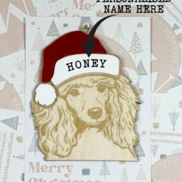 Personalised Pet Christmas Bauble/Ornament With Name - Dog Poodle 029 - thumbnail 2