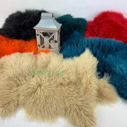 Brown/Ivory Sheepskin Rug Leather Wool 100% Natural Very Soft & Furry Made Of English Sheep, Cowhide Reindeer .... Many More - thumbnail 3