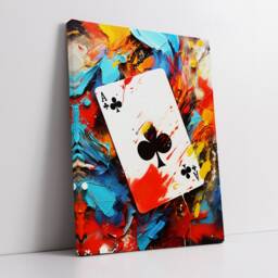 Ace Of Clubs Playing Card Poker Games Abstract Oil Painting Wall Art, Framed Canvas Poster Print, Home Kitchen Office Room Decor, Gifts - thumbnail 2