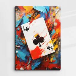 Ace Of Clubs Playing Card Poker Games Abstract Oil Painting Wall Art, Framed Canvas Poster Print, Home Kitchen Office Room Decor, Gifts - thumbnail 3