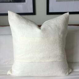 Cream French Linen Cushion Cover, Envelope Back Pillow, Minimalist Home Decor - thumbnail 3