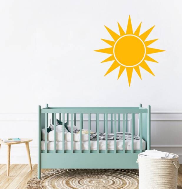 Sun Wall Decal, Sunshine Wall Decal, Nursery Vinyl Sun Decals, Nursery Playroom Decor, Decor - image 1