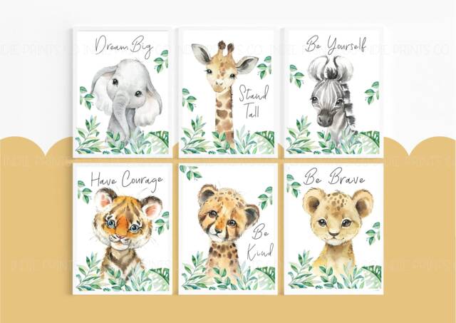 Safari Animal Prints, Nursery Decor, Boys Nursery, Jungle Neutral - image 1