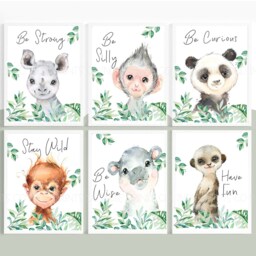 Safari Animal Prints, Nursery Decor, Boys Nursery, Jungle Neutral - thumbnail 2
