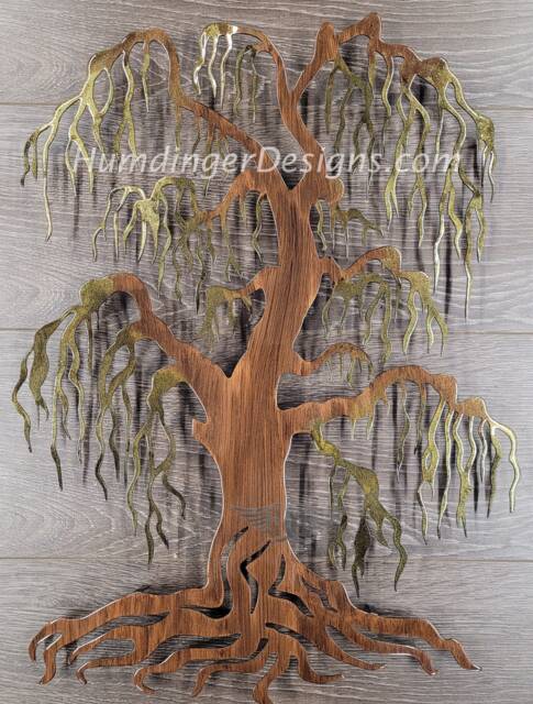 Willow Tree Of Life Metal Wall Art - 9Th Anniversary Gift - image 1