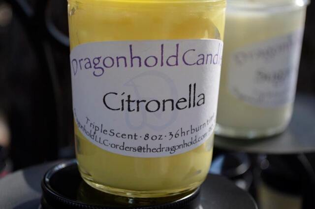 Citronella Candle Hand Poured, Triple Scented Soy-Paraffin Candle