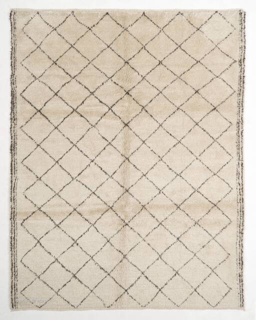 Hand Knotted Beni Ourain Rug Large Beige Moroccan Rug - image 1